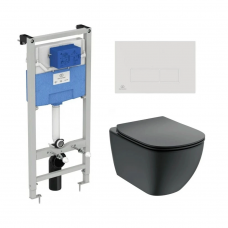 Комплект инсталляции с подвесным унитазом IDEAL STANDARD Prosys Tesi с сиденьем и кнопкой T3868V3/121AC Комплект инсталляции с подвесным унитазом IDEAL STANDARD Prosys Tesi с сиденьем и кнопкой T3868V3/121AC